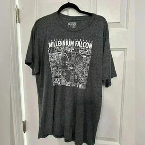 ⭐️ Millenium Falcon Gray Star Wars T-Shirt | Sz XL